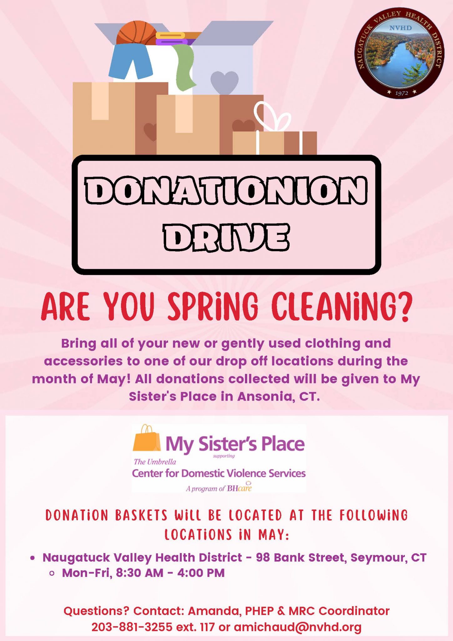Donations for My Sister's Place - Naugatuck Valley Health District